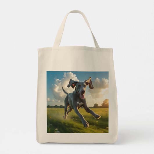 Weimaraner Elegant Grocery Canvas tas (Achterkant)