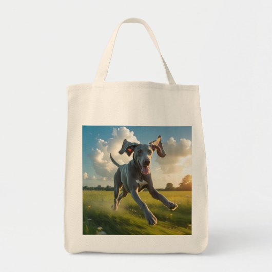 Weimaraner Elegant Grocery Canvas tas (Voorkant)