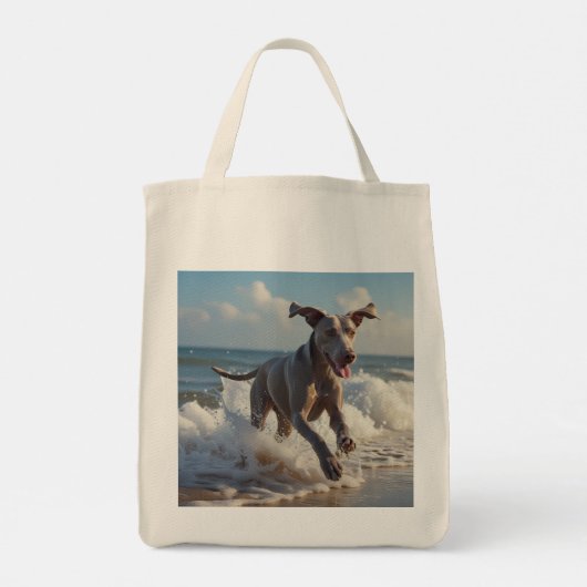 Weimaraner Elegant Grocery Canvas tas (Achterkant)