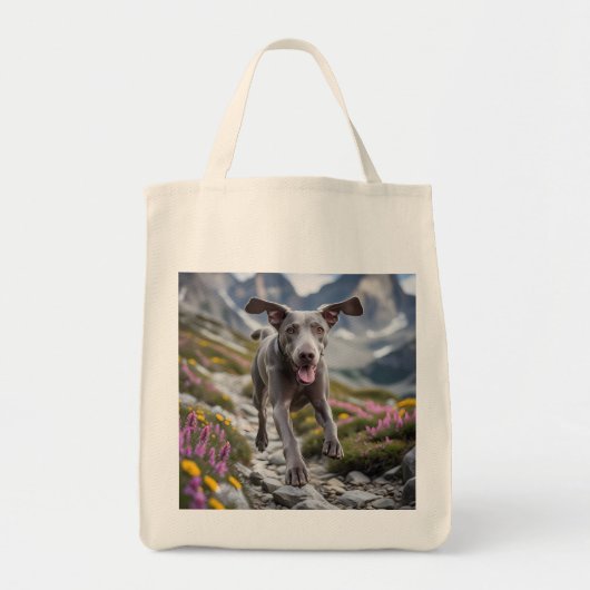 Weimaraner Elegant Grocery Canvas tas (Voorkant)