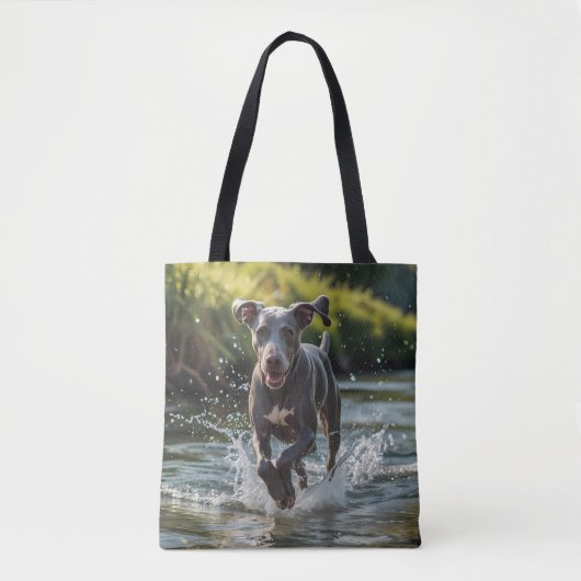 Weimaraner Elegant Schouder Canvas tas (Voorkant)
