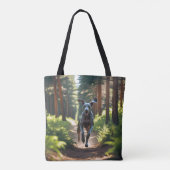 Weimaraner Elegant Schouder Canvas tas (Achterkant)