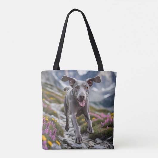 Weimaraner Elegant Schouder Canvas tas (Achterkant)