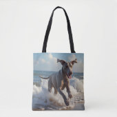 Weimaraner Elegant Schouder Canvas tas (Voorkant)