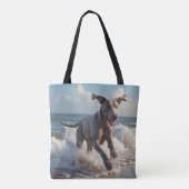 Weimaraner Elegant Schouder Canvas tas (Achterkant)