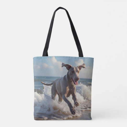 Weimaraner Elegant Schouder Canvas tas (Achterkant)