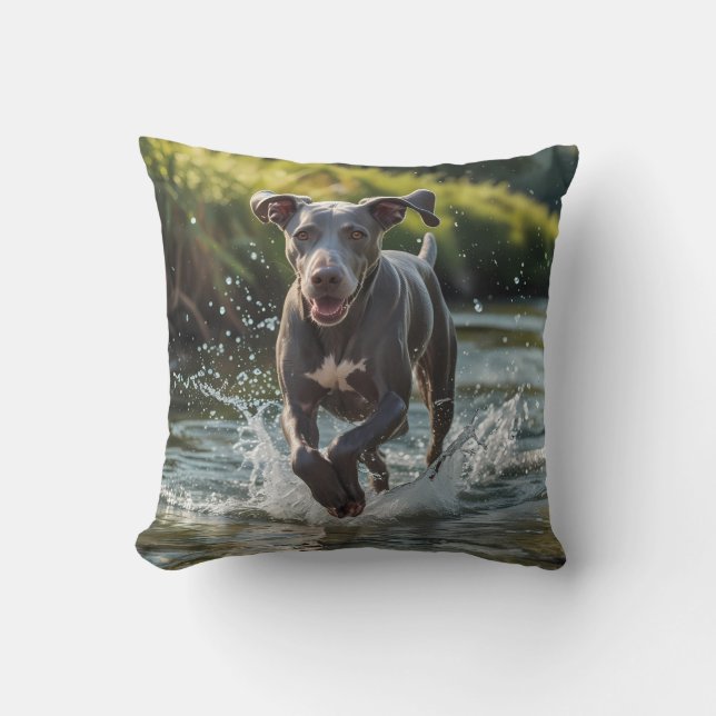 Weimaraner Elegant Throw Pillow Kussen (Voorkant)