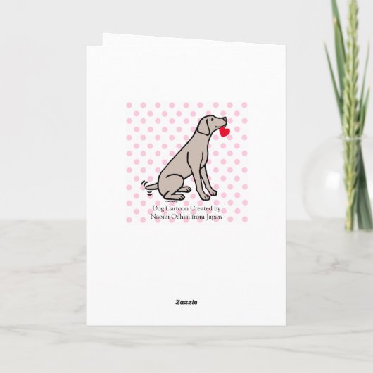 Weimaraner en Hart Bedankkaart (Achterkant)
