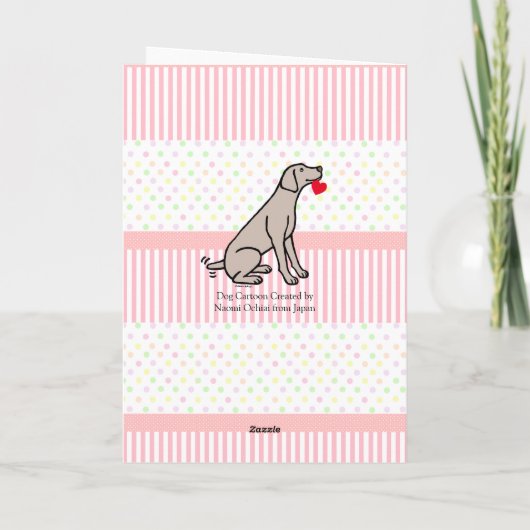 Weimaraner en Heart Bedankkaart (Achterkant)