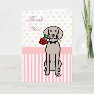 Weimaraner en Roos Bedankkaart