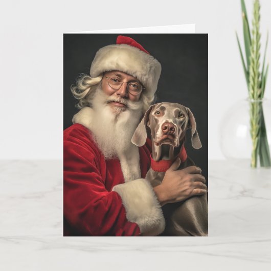 Weimaraner en Sinterklaas Feestdagen Kaart (Voorkant)