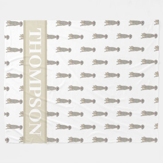 Weimaraner Fleece Deken (Voorkant (Horizontaal))