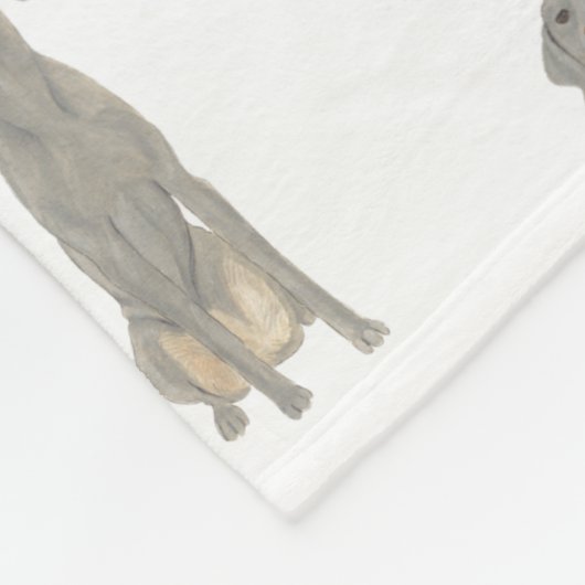 Weimaraner Fleece Deken (Hoek)