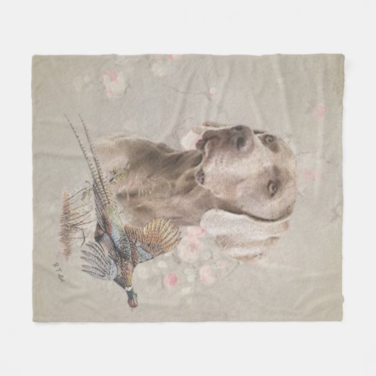 Weimaraner Fleece Deken (Voorkant (Horizontaal))