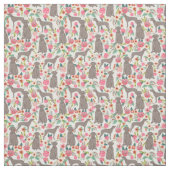 weimaraner  florals crème stof (Swatch)