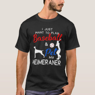 Weimaraner Funny Baseball Dog Eigenaar Lover Xmas  T-shirt