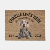 Weimaraner gepersonaliseerde Hondenliefhebbers deu Deurmat (Voorkant)