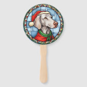 Weimaraner Glas in lood Kerst Handwaaier (Achterkant)