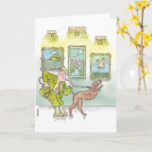 Weimaraner Grappige Verjaardag in de Kunstgalerie Kaart (Gele Bloem)