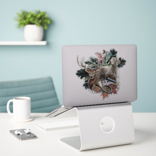 Weimaraner "Gray Ghost" Sticker (Laptop op bureau)