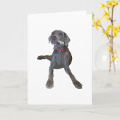 Weimaraner Greeting Cards Kaart (Gele Bloem)