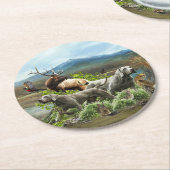 Weimaraner, "Grijze Geest" Ronde Kartonnen Onderzetter (Gebogen)