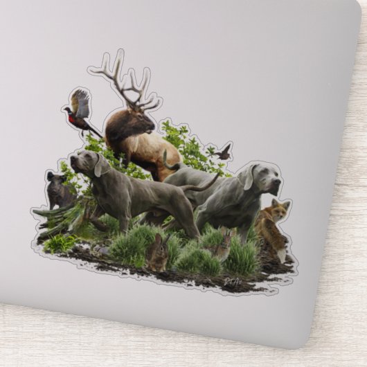 Weimaraner, "Grijze Geest" Sticker (Detail)