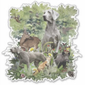 Weimaraner, "Grijze Geest" Sticker (Voorkant)