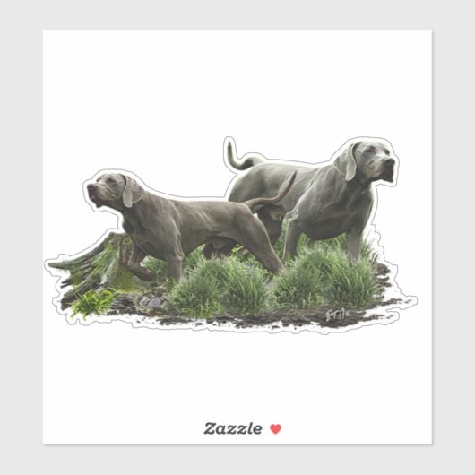 Weimaraner, "Grijze Geest" Sticker (Vel)