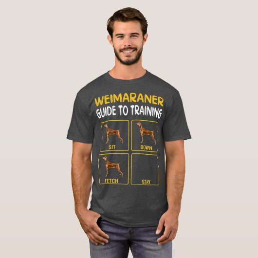 Weimaraner Guide to training Dog Obedience T-shirt (Voorkant volledig)
