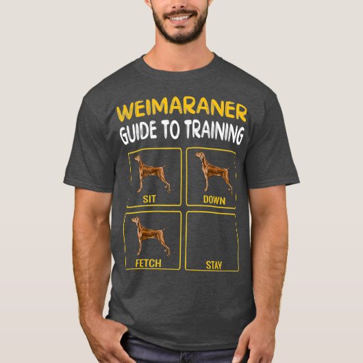 Weimaraner Guide to training Dog Obedience T-shirt (Voorkant)