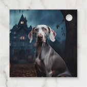 Weimaraner Halloween Griezelen Bedankjes Labels (Achterkant)