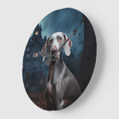 Weimaraner Halloween Griezelen Grote Klok (Hoek)
