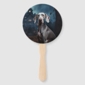 Weimaraner Halloween Griezelen Handwaaier (Achterkant)