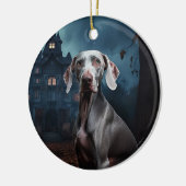 Weimaraner Halloween Griezelen Keramisch Ornament (Links)