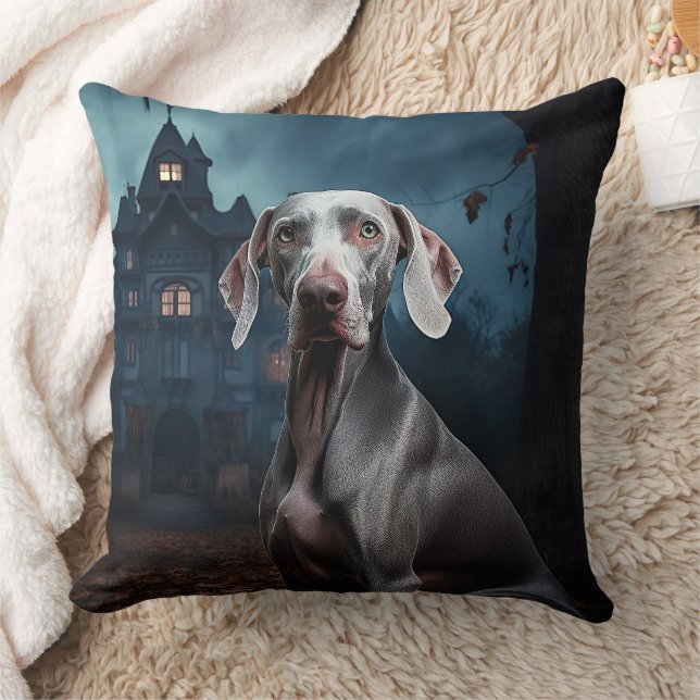 Weimaraner Halloween Griezelen Kussen (Deken)