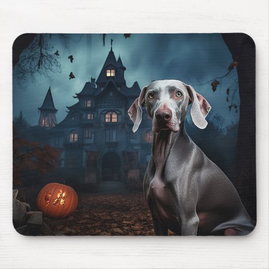 Weimaraner Halloween Griezelen Muismat (Voorkant)