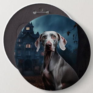 Weimaraner Halloween Griezelen Ronde Button 6,0 Cm