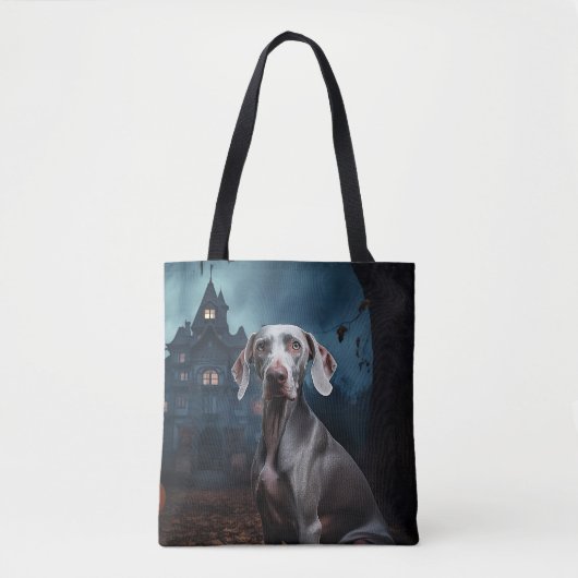 Weimaraner Halloween Griezelen Tote Bag (Voorkant)