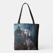 Weimaraner Halloween Griezelen Tote Bag (Achterkant)