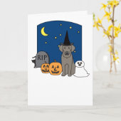 Weimaraner Halloween Kaart (Gele Bloem)