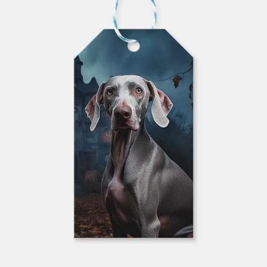 Weimaraner Halloween Scary Cadeaulabel (Voorkant)