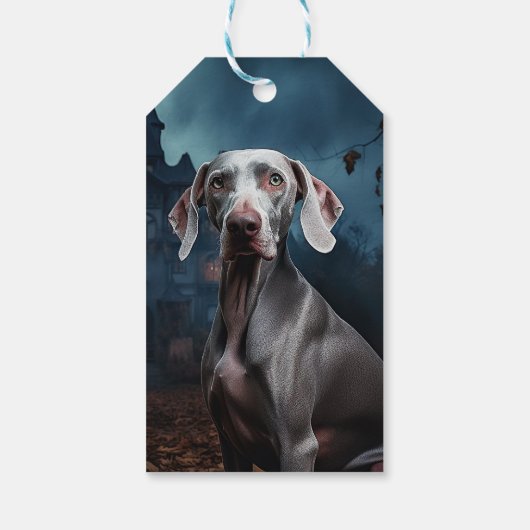 Weimaraner Halloween Scary Cadeaulabel (Achterkant)