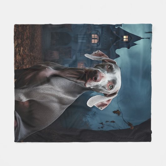 Weimaraner Halloween Scary Fleece Deken (Voorkant (Horizontaal))
