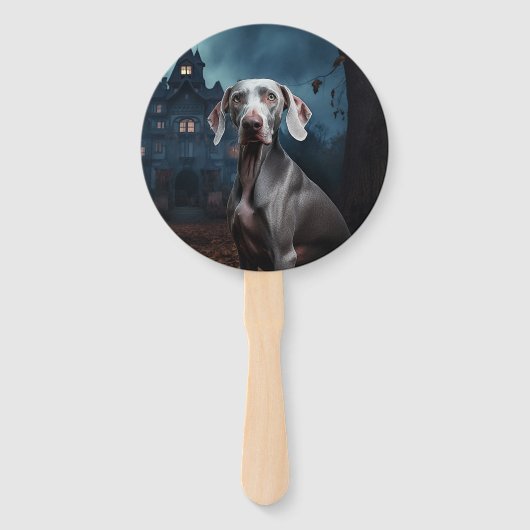 Weimaraner Halloween Scary Handwaaier (Achterkant)