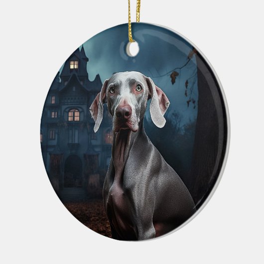 Weimaraner Halloween Scary Keramisch Ornament (Links)