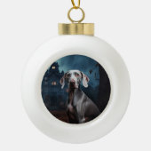 Weimaraner Halloween Scary Keramische Bal Ornament (Voorkant)