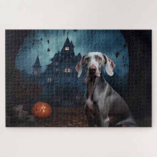 Weimaraner Halloween Scary Legpuzzel (Horizontaal)
