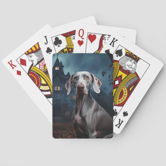 Weimaraner Halloween Scary Pokerkaarten (Achterkant)