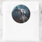 Weimaraner Halloween Scary Ronde Sticker (Tas)
